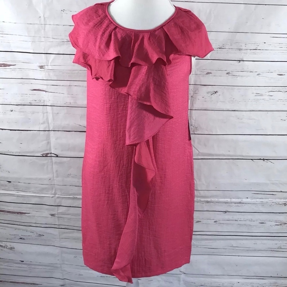 BCBGMaxAzria Sheath Dress Ruffle Pink Size 6